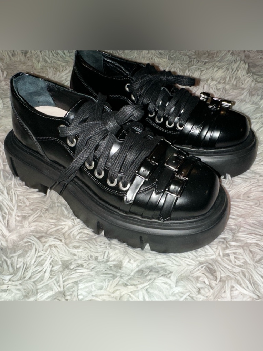New Simone Rocha Buckle-strap Platform Boots In Black Size 37 - Picture 3 of 11